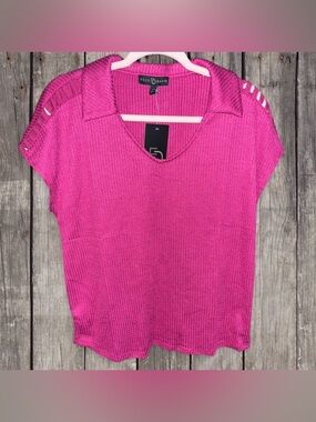 Fred David Textured Ribbed Knit Top — NWT (Small & XL Available)